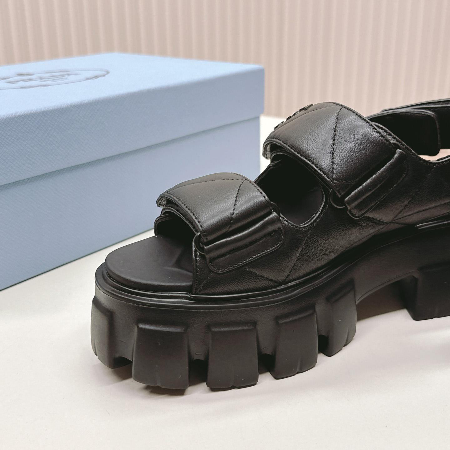 Prada Monolith Nappa Leather Sandals - 