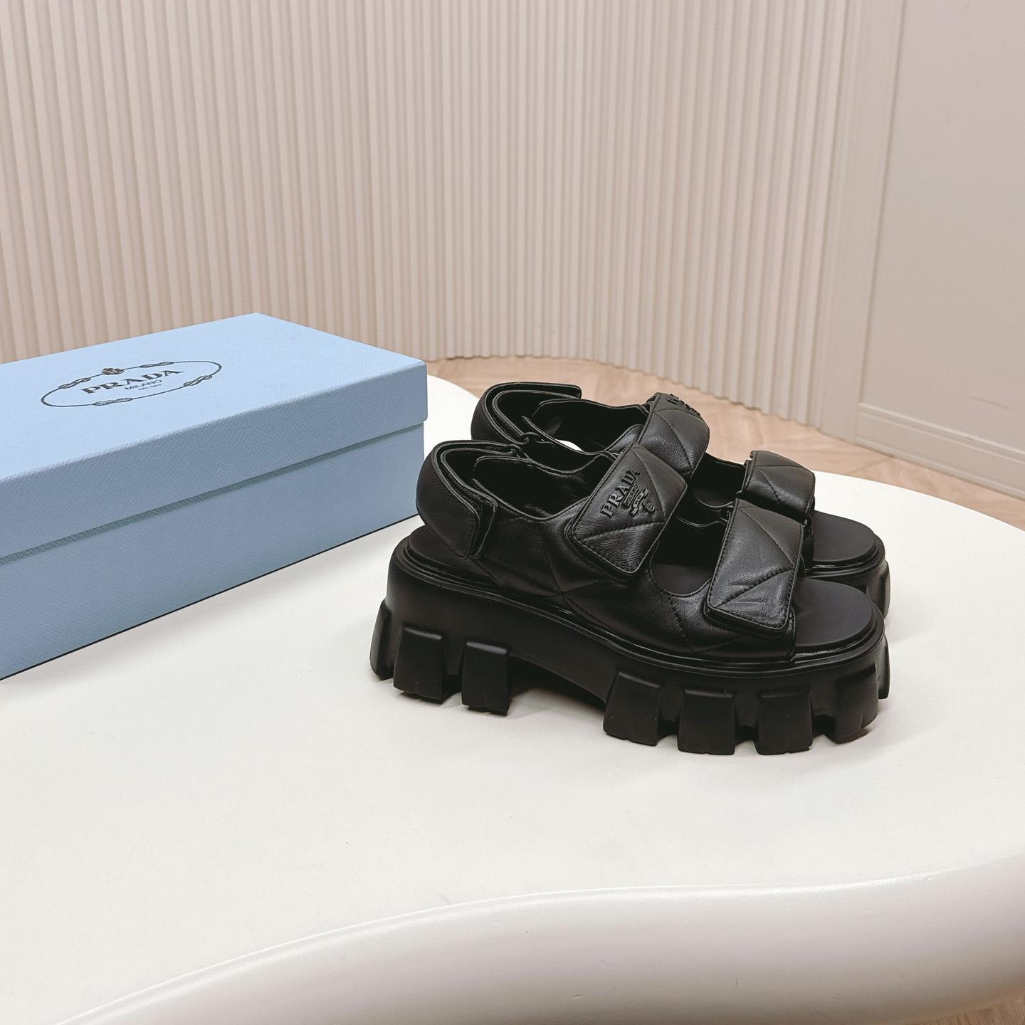 Prada Monolith Nappa Leather Sandals - 
