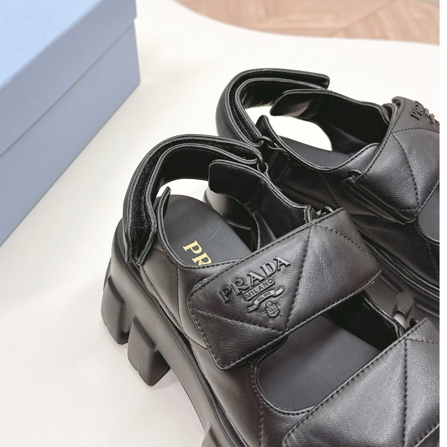 Prada Monolith Nappa Leather Sandals - 