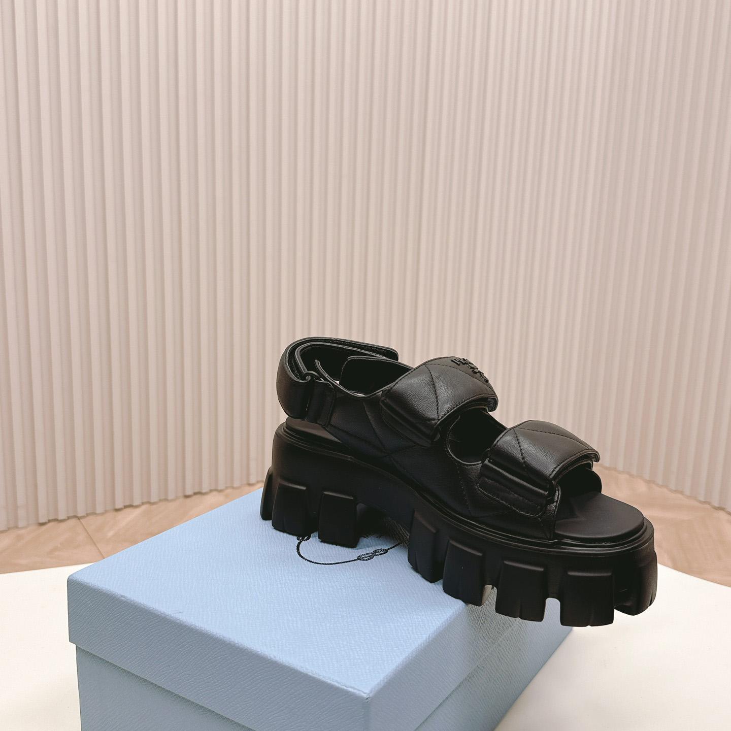 Prada Monolith Nappa Leather Sandals - 