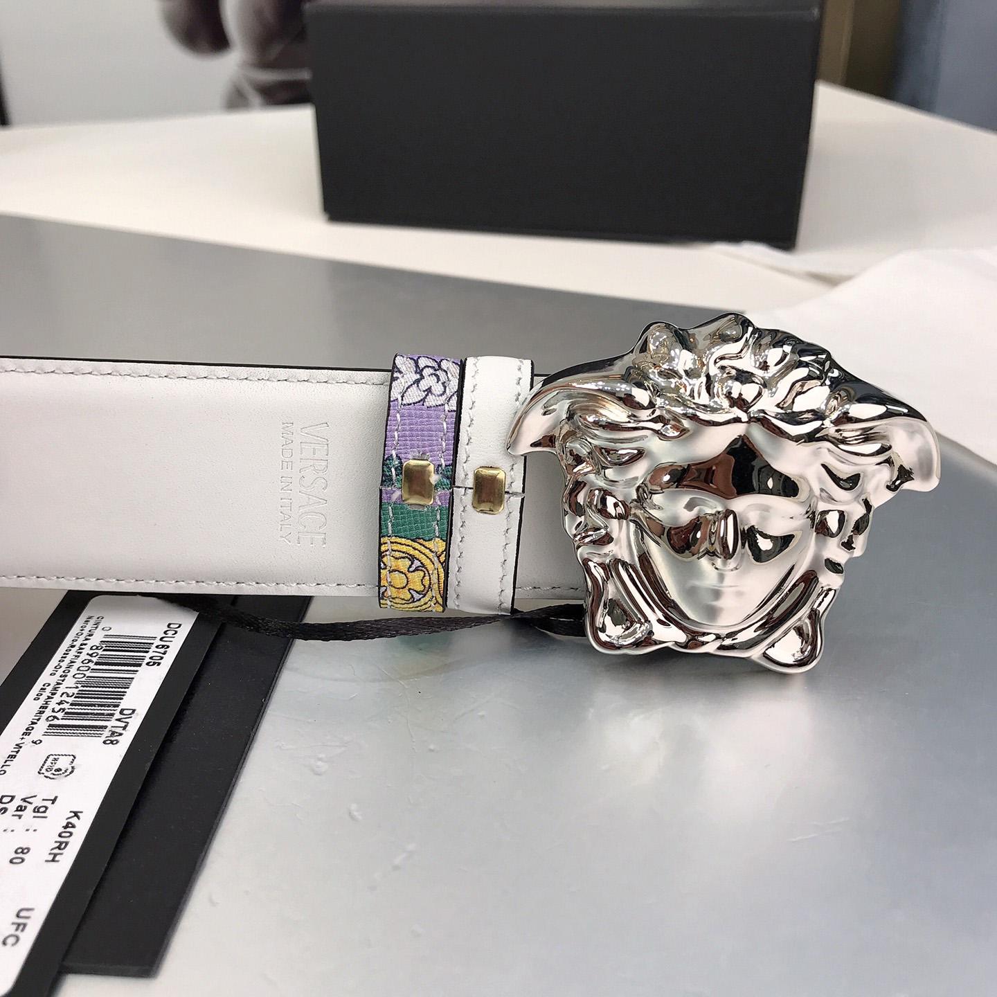 Versace Reversible Barocco Medusa Leather Belt   40mm - 