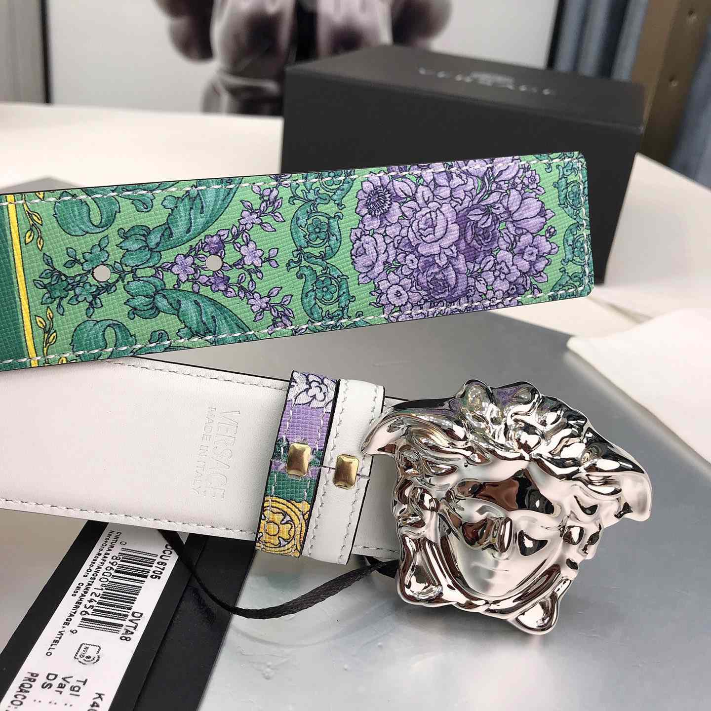 Versace Reversible Barocco Medusa Leather Belt   40mm - 