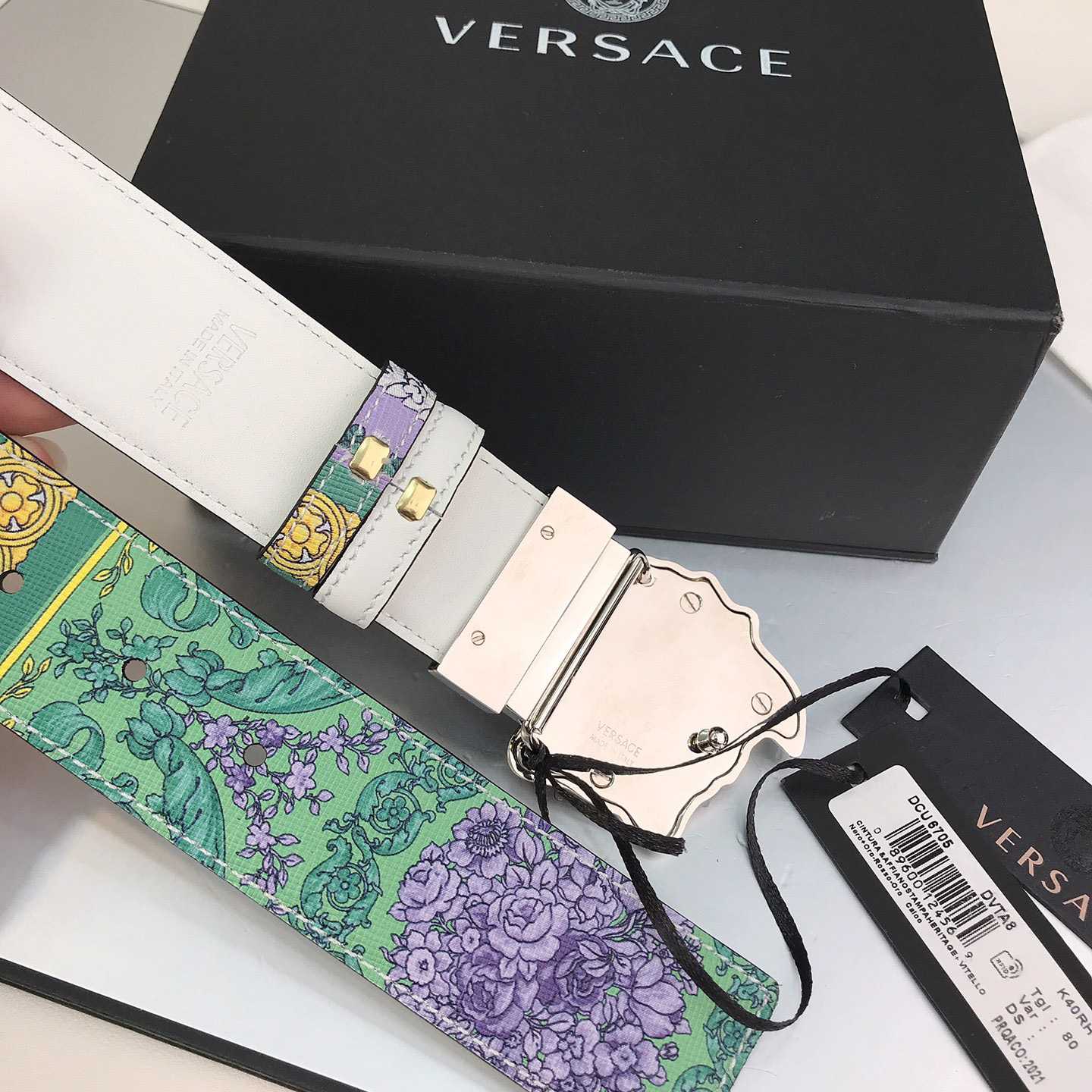 Versace Reversible Barocco Medusa Leather Belt   40mm - 