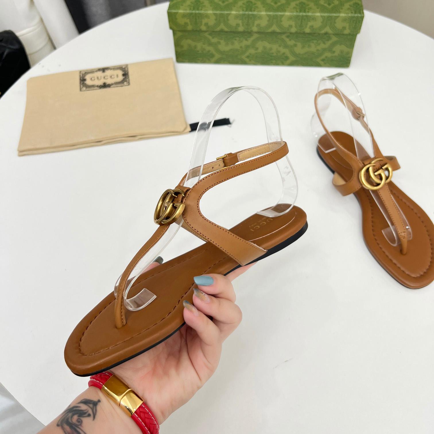Gucci Women's Double G Thong Sandal - 