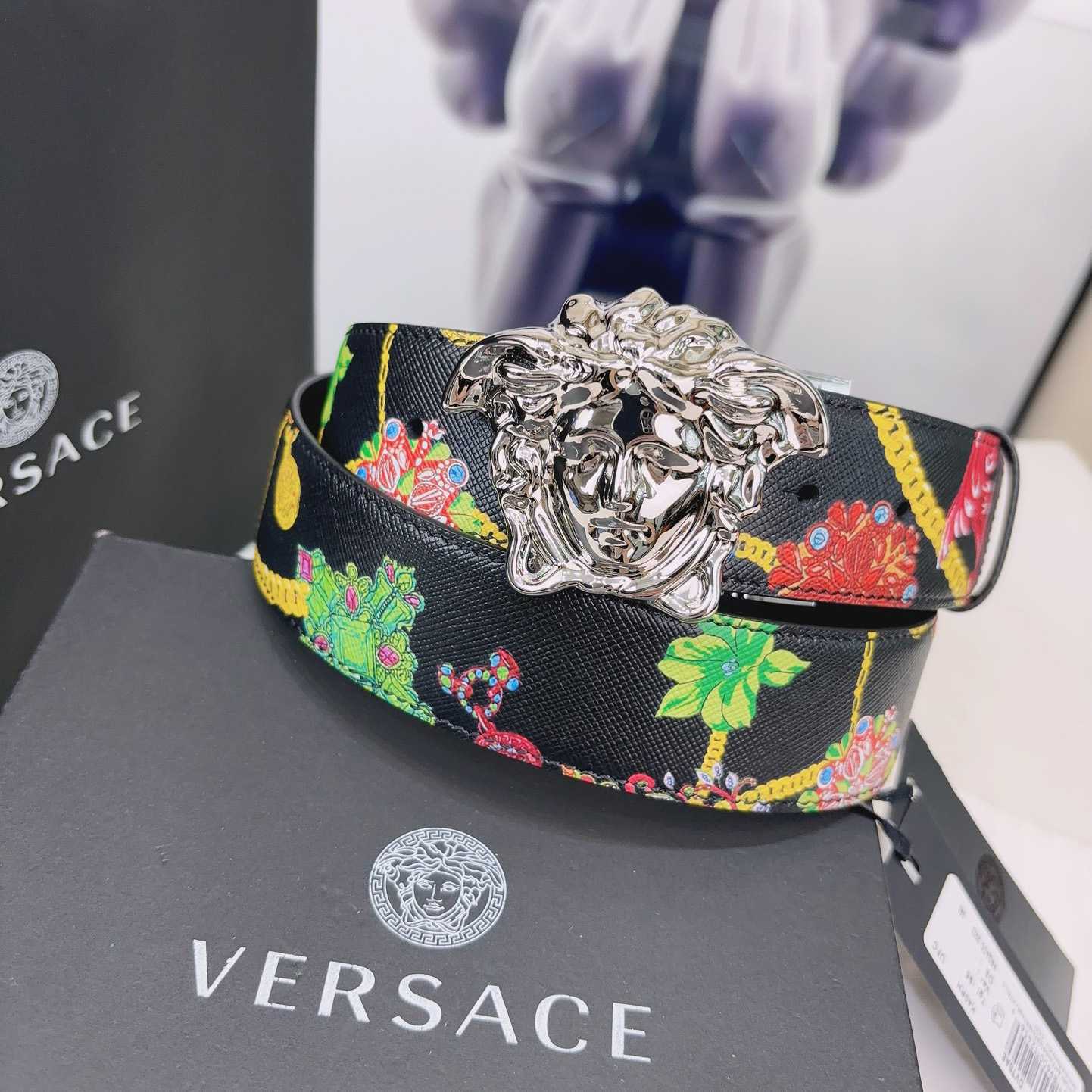 Versace Reversible Barocco Leather Belt  40mm - 
