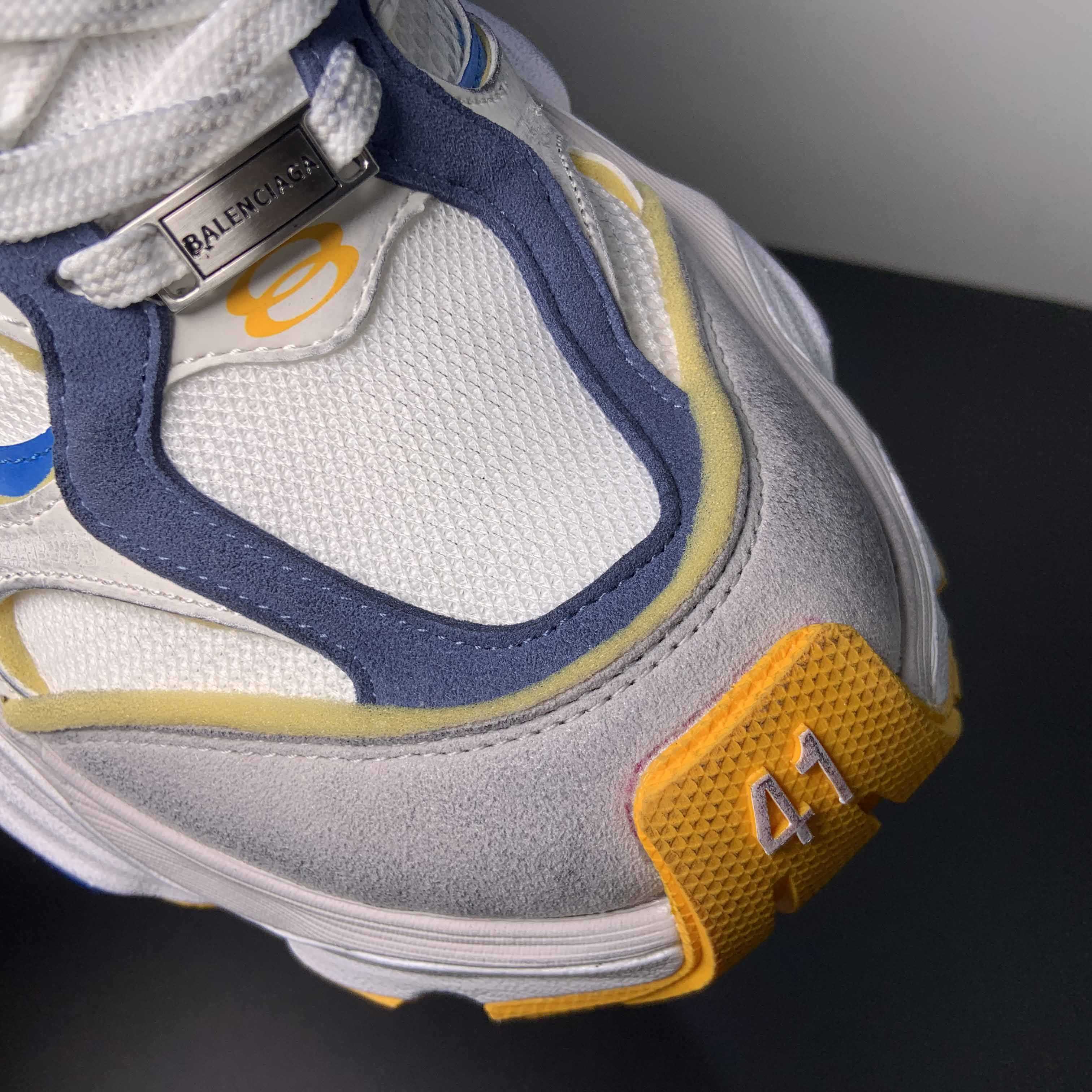 Balenciaga Cargo Sneaker In White/Grey/Orange /Blue  - 