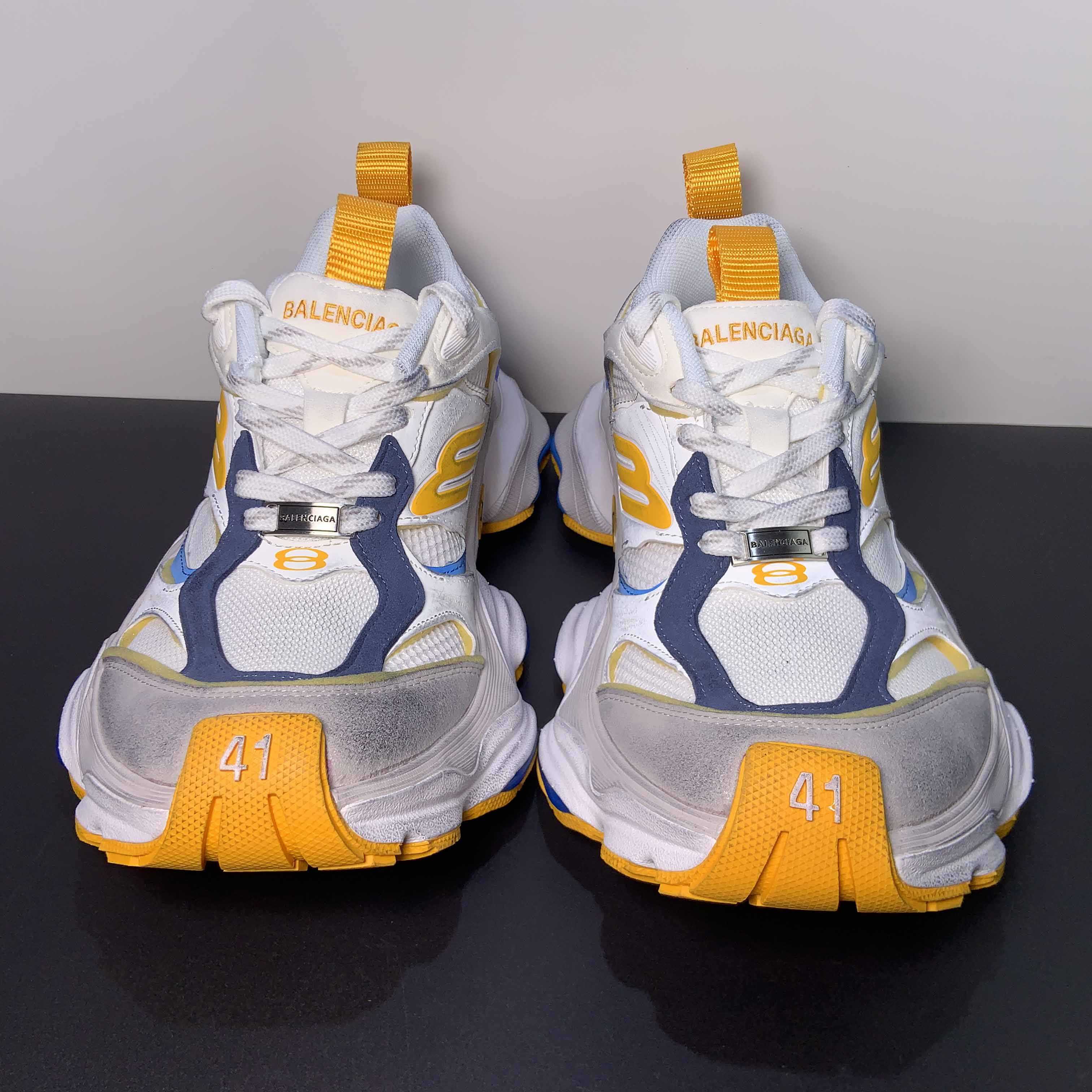 Balenciaga Cargo Sneaker In White/Grey/Orange /Blue  - 