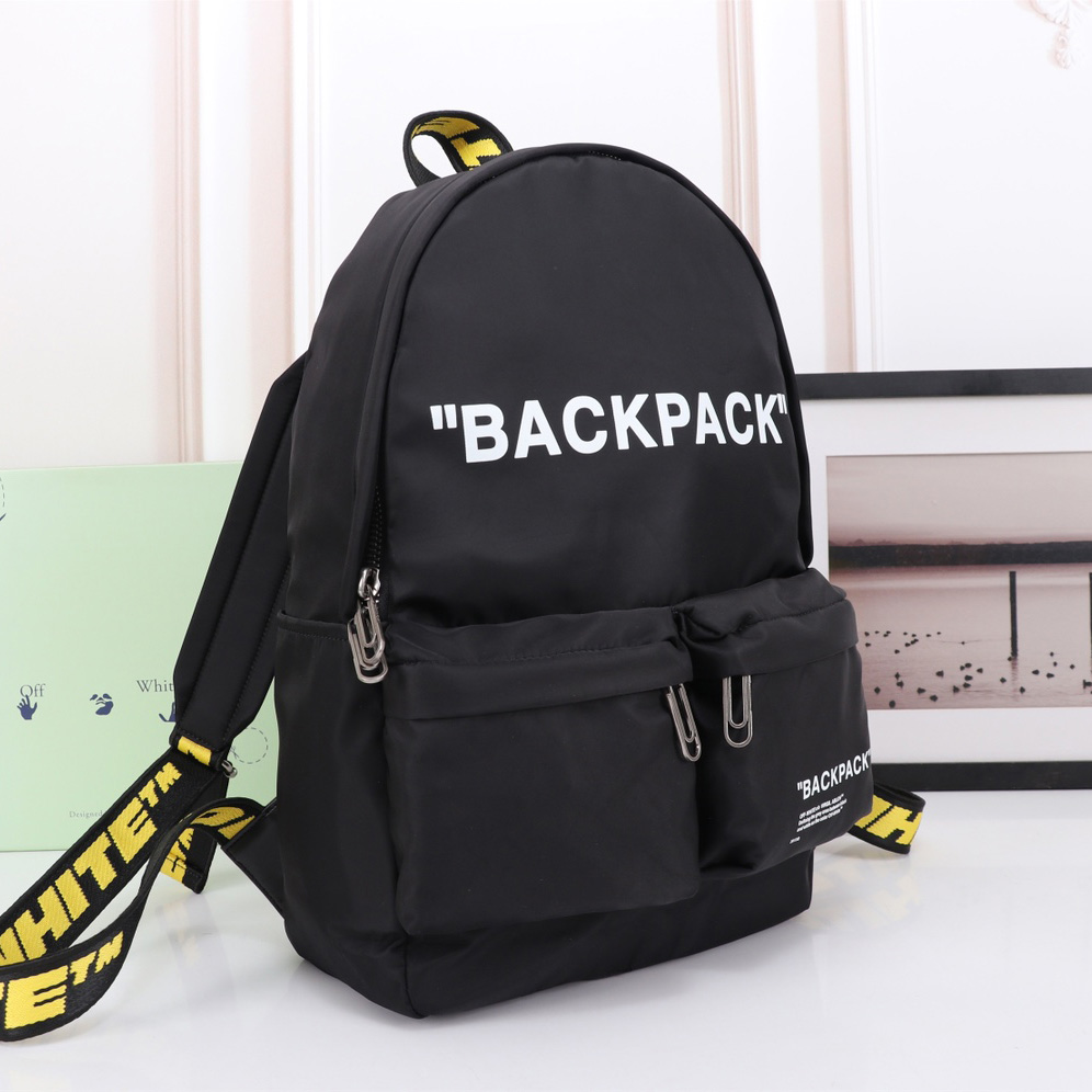 Off White Quote Nylon Backpack  （31×13×47.5cm） - 