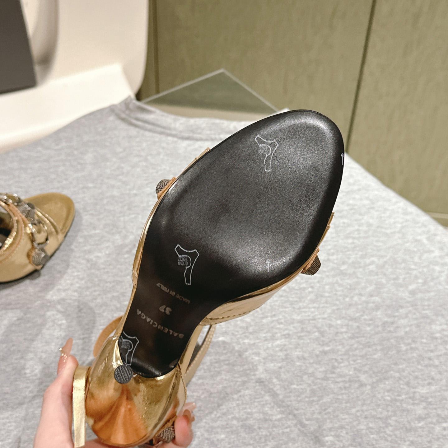 Balenciaga Cagole 110mm Metallic-finish Sandals - 