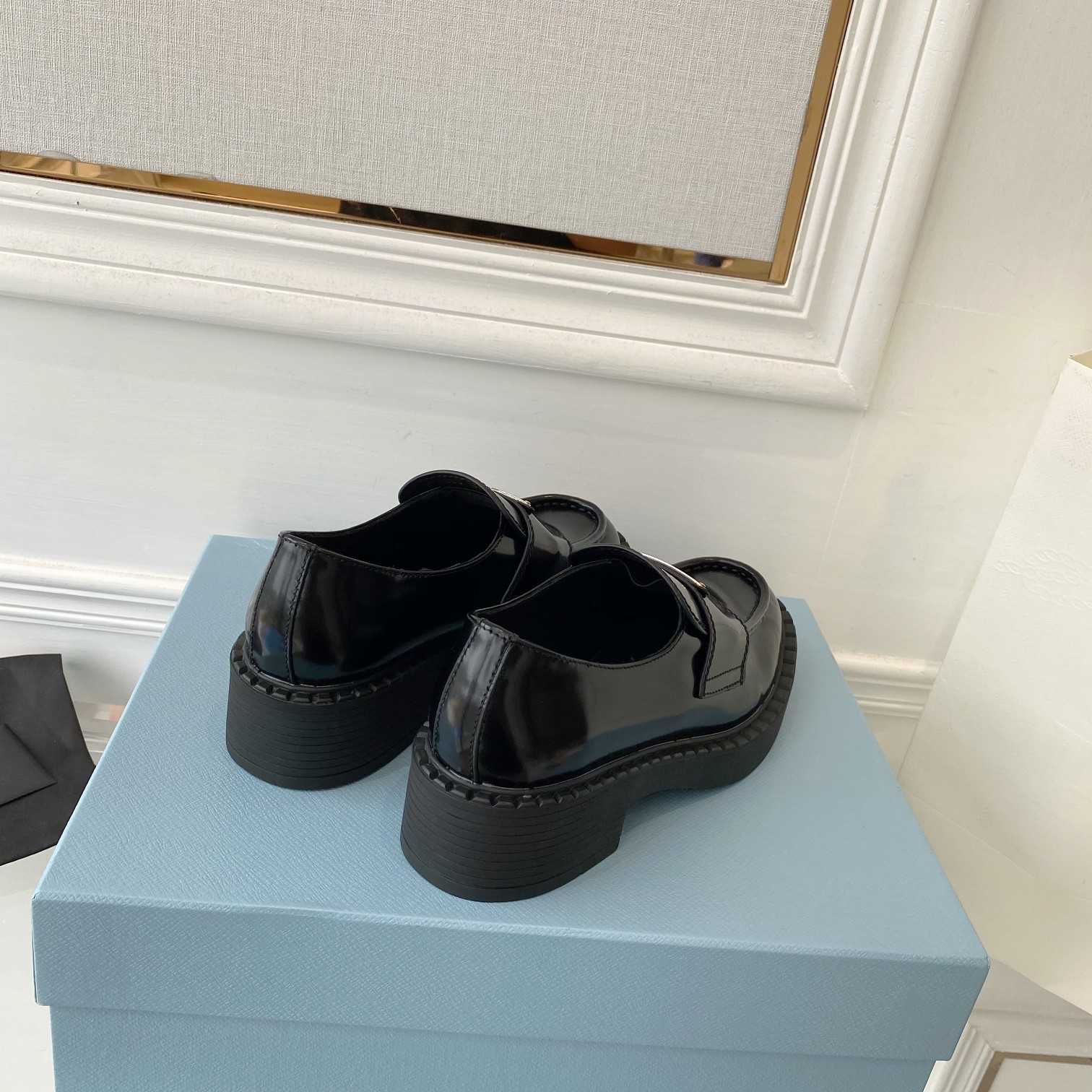 Prada Chocolate Patent Leather Loafers - 