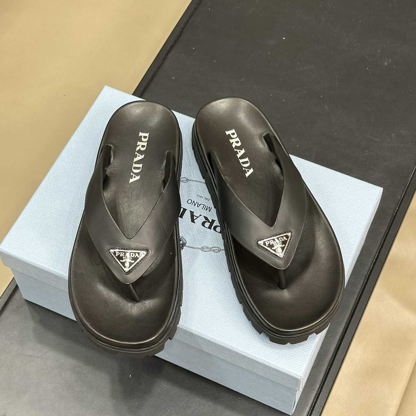 Prada Rubber Thong Sandals - 