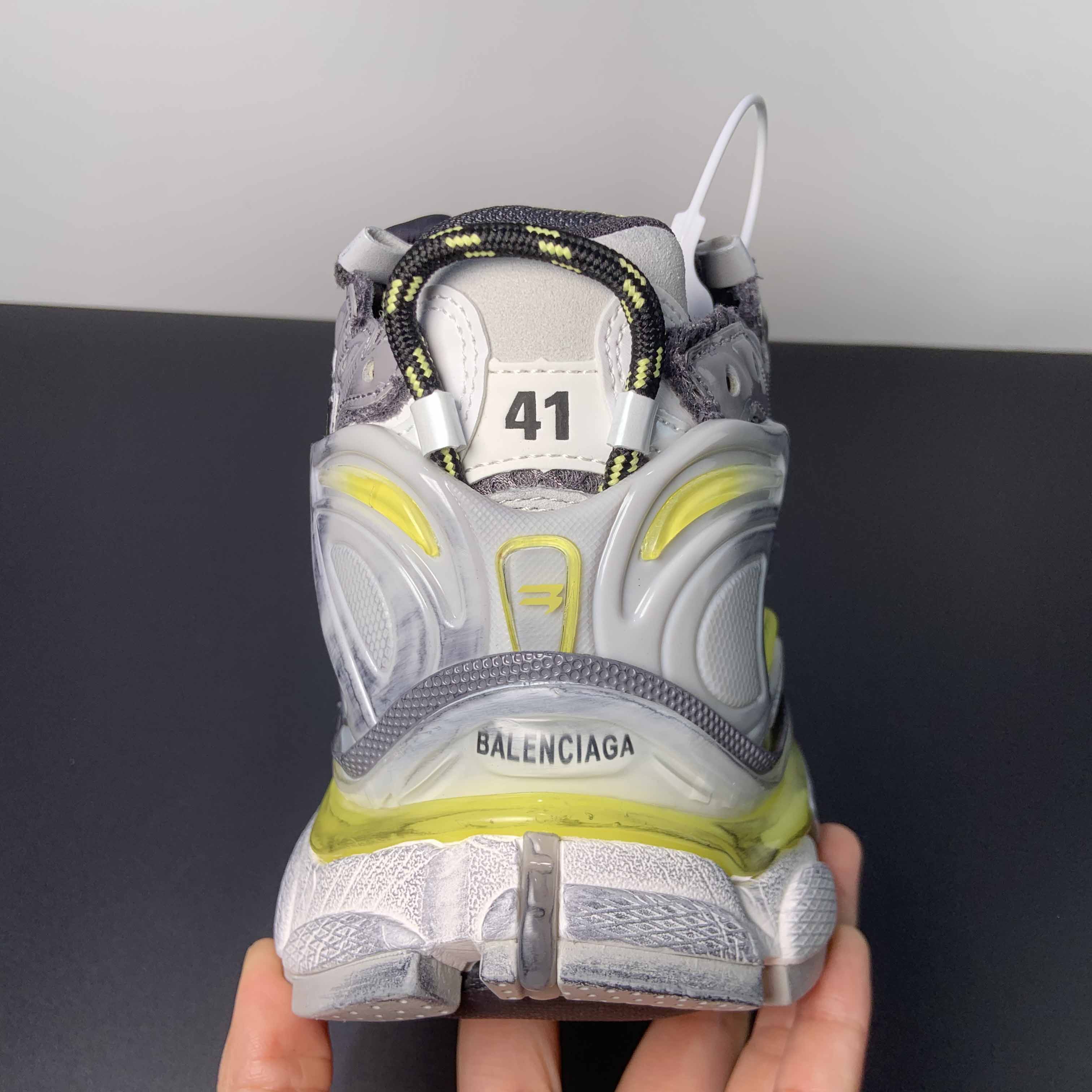 Balenciaga Runner Sneaker In Grey/Yellow And White - 