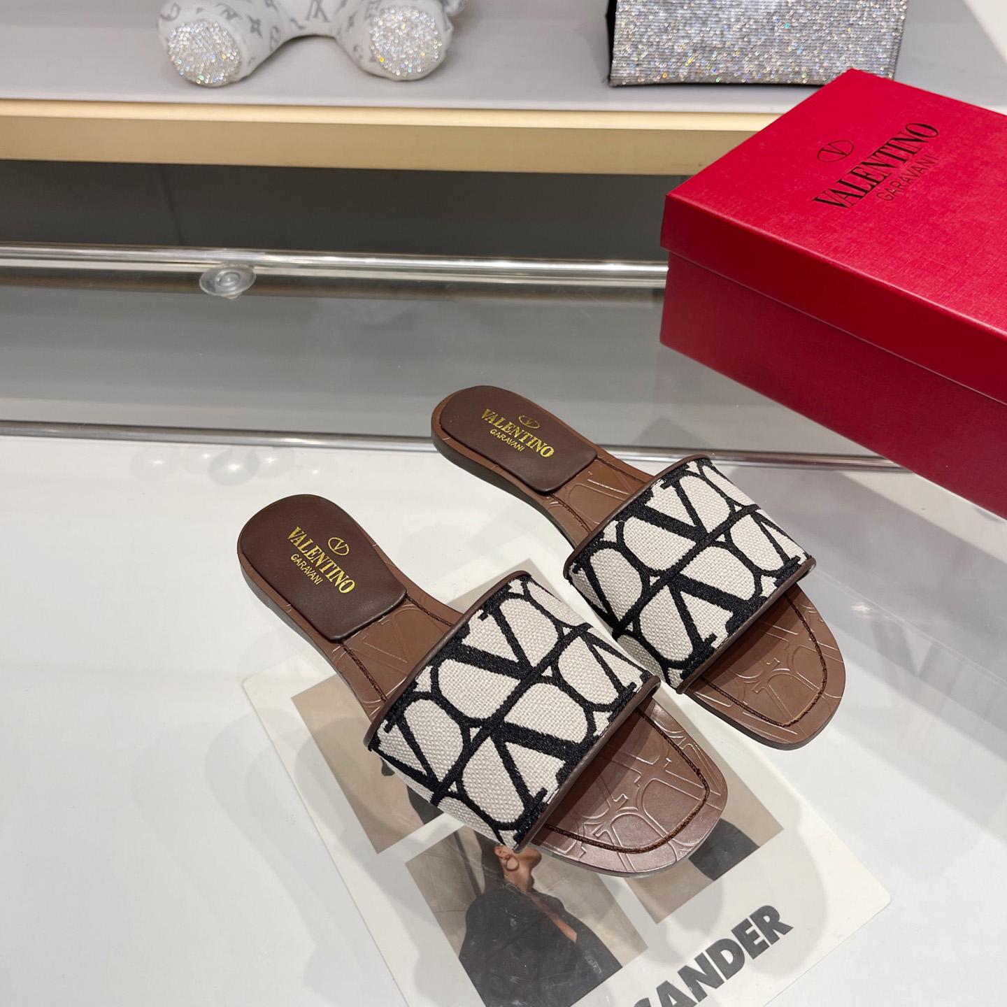 Valenti Garavani VLogo Toile Iconographe Slides - 