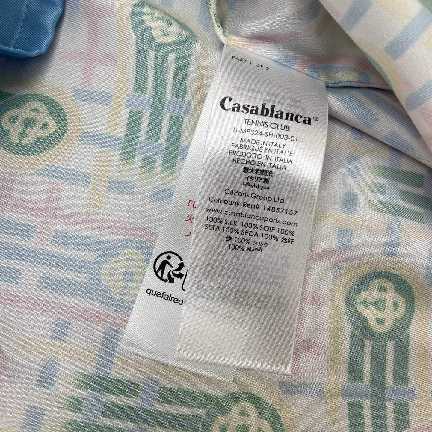 Casablanca Cuban Collar Short-Sleeve Shirt 'Ping Pong Print'   CA3465 - 