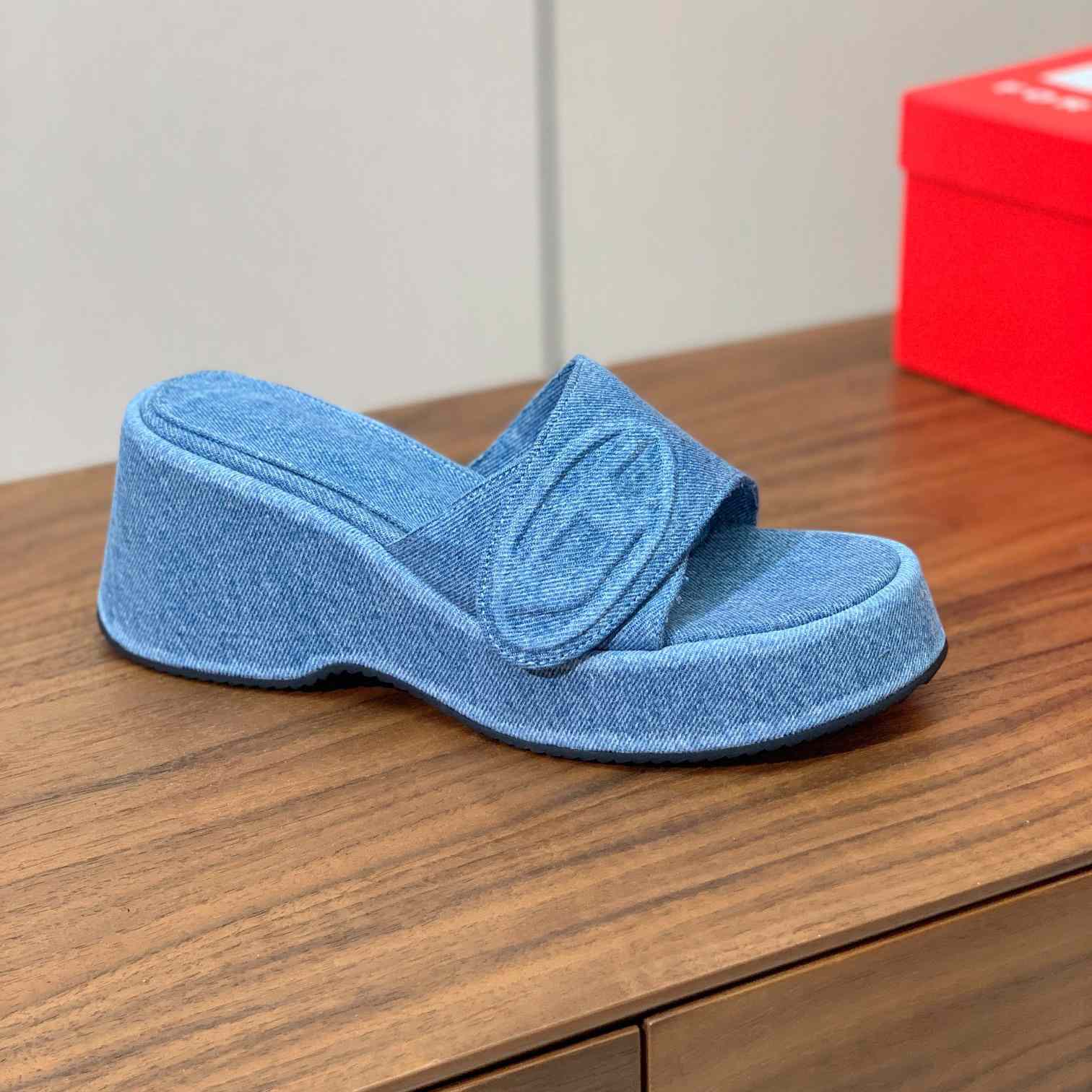 Diesel Sa-Oval D Pf W Denim Sandals - 