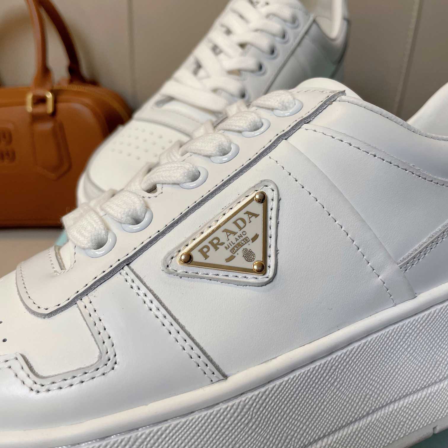Prada Downtown Bold Leather Sneakers - 