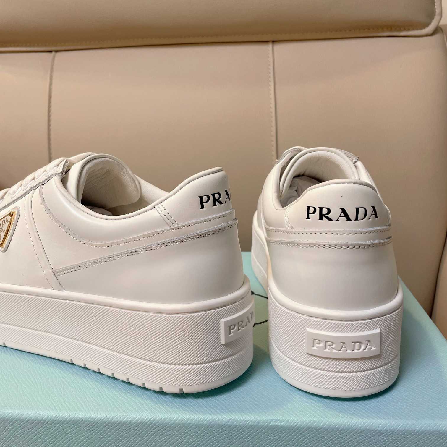 Prada Downtown Bold Leather Sneakers - 