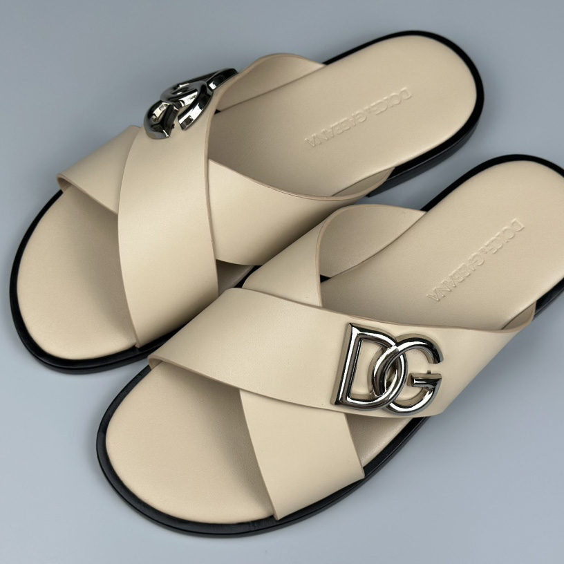 Dolce & Gabbana Logo-plaque Cross-over Leather Sandals - 