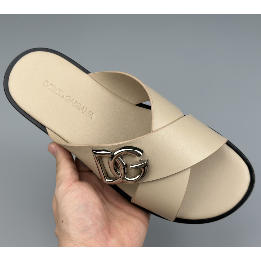 Dolce & Gabbana Logo-plaque Cross-over Leather Sandals - 