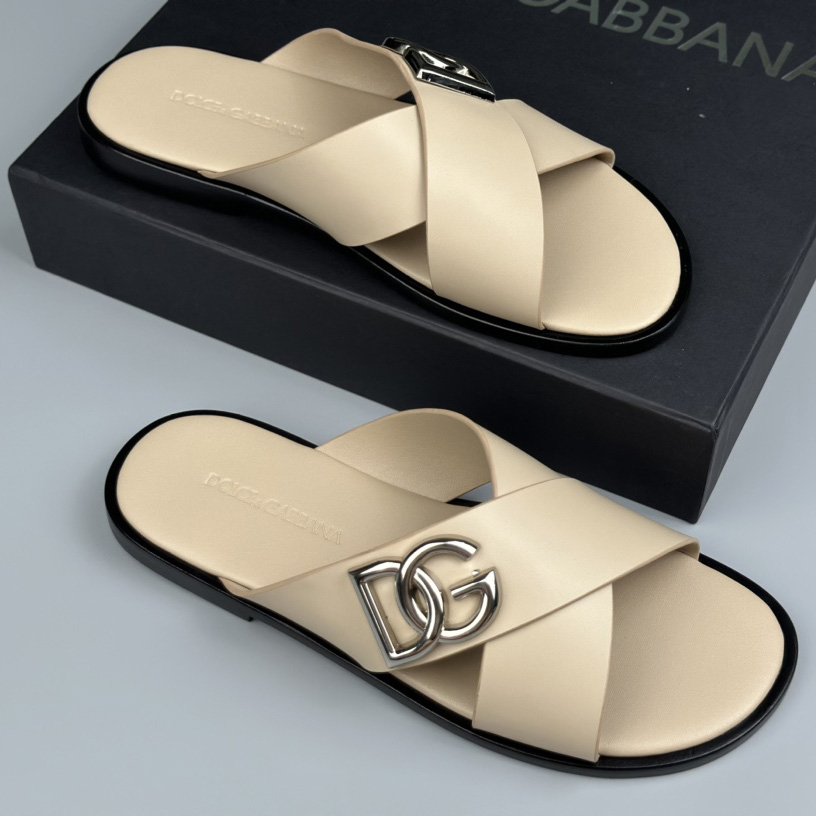 Dolce & Gabbana Logo-plaque Cross-over Leather Sandals - 