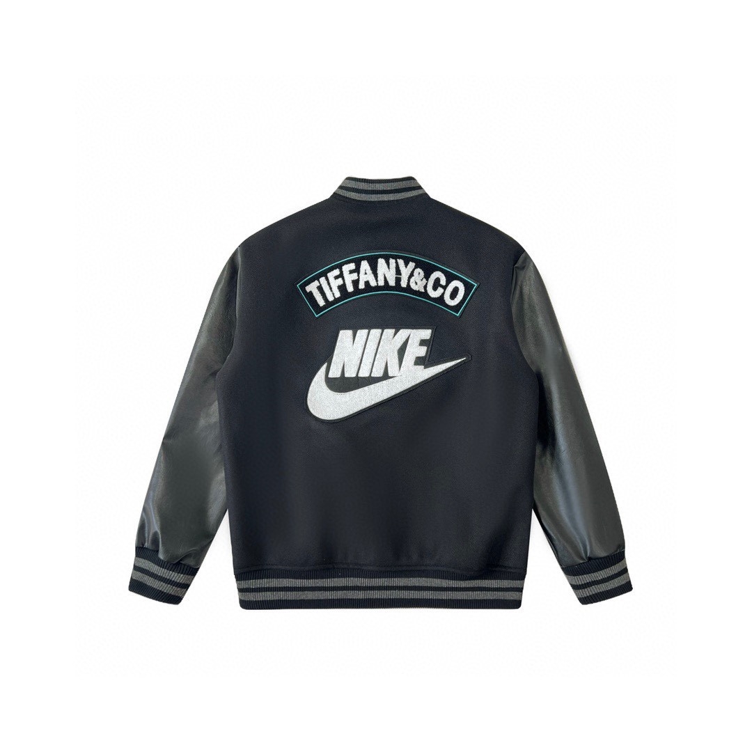Tiffany And Co Nike Black Varsity Bomber Jacket - 