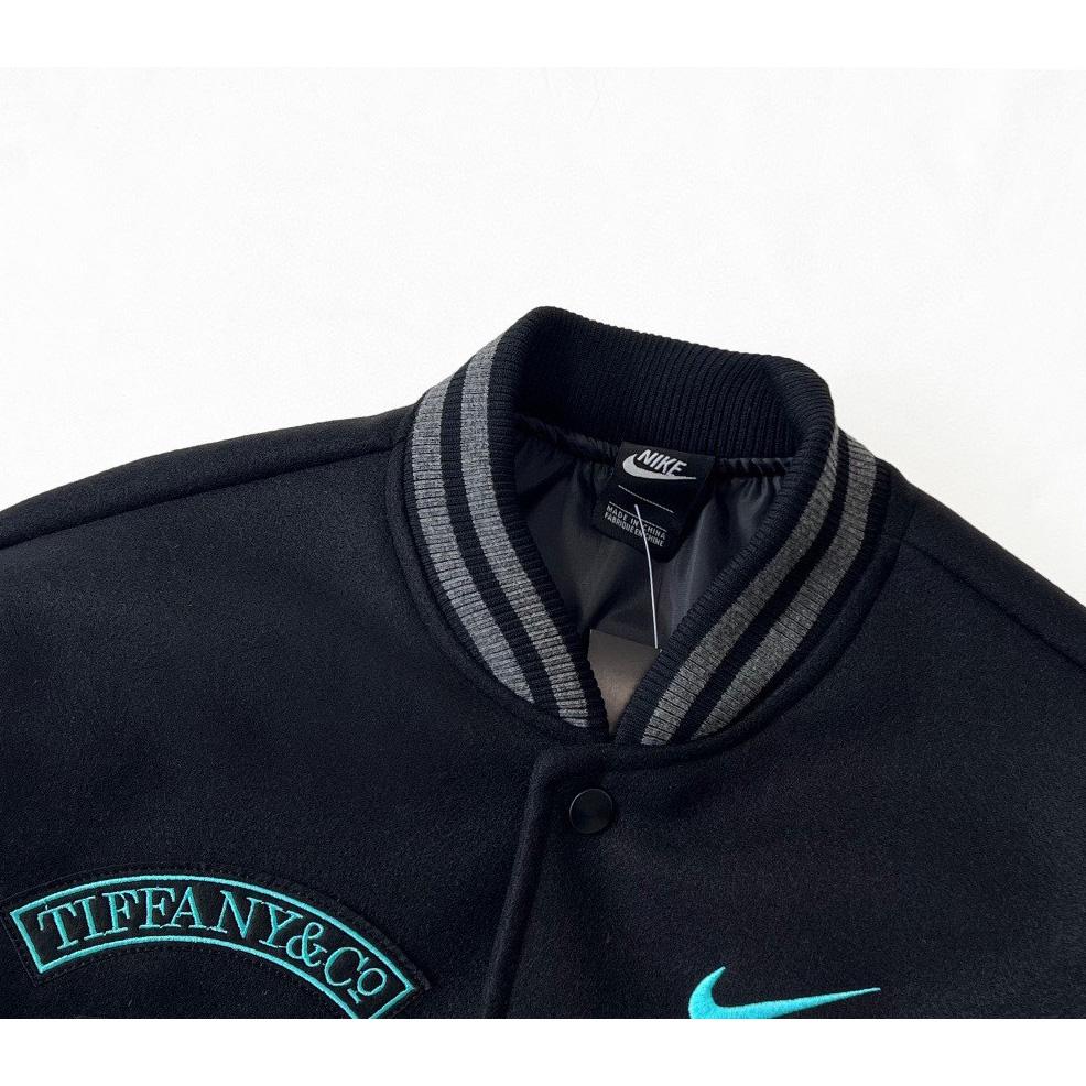 Tiffany And Co Nike Black Varsity Bomber Jacket - 