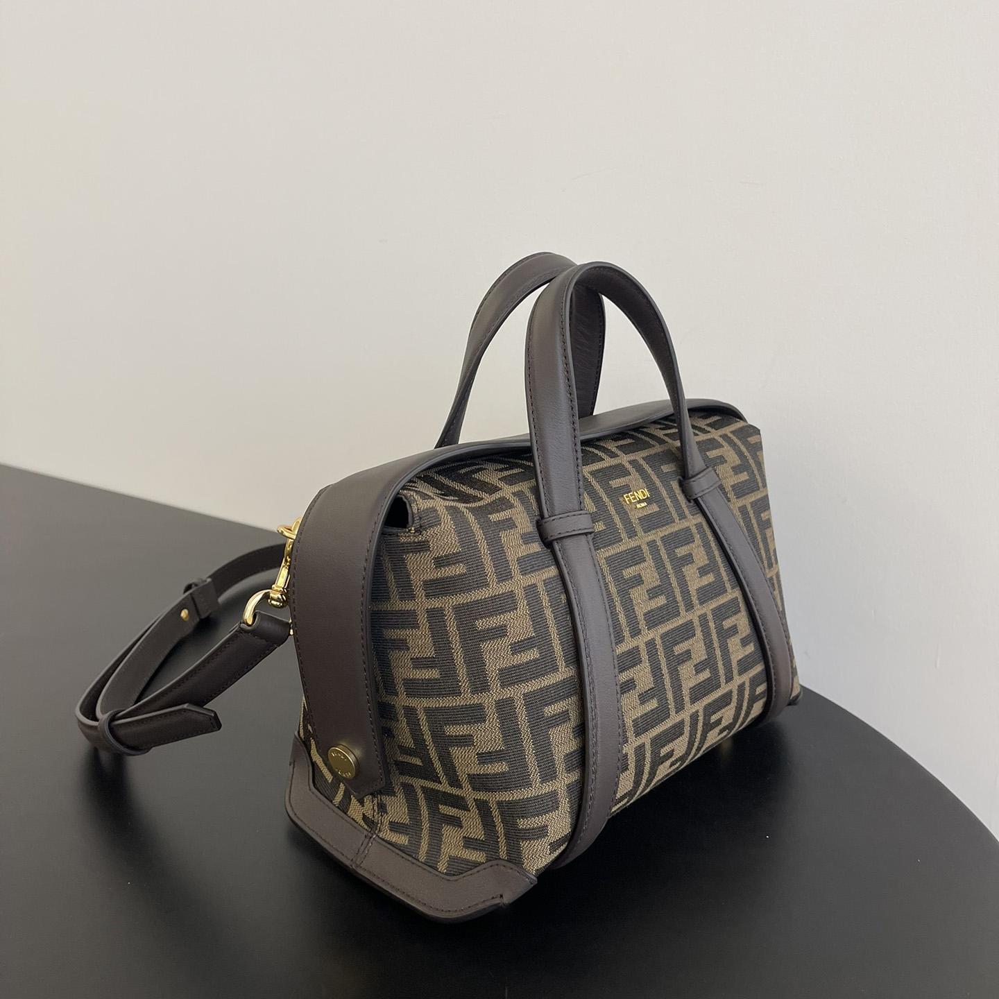 Fendi Boston 365 Brown FF jacquard fabric bag - 