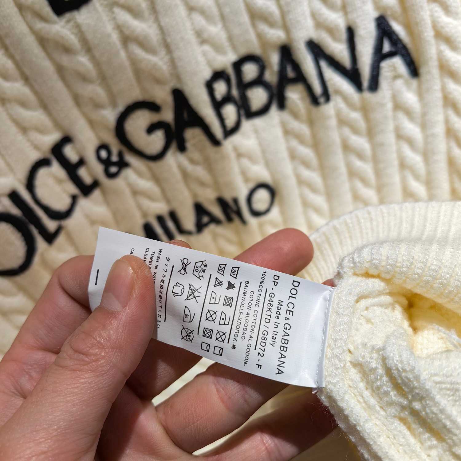 Dolce & Gabbana White Logo-embroidery Virgin Wool Jumper - 