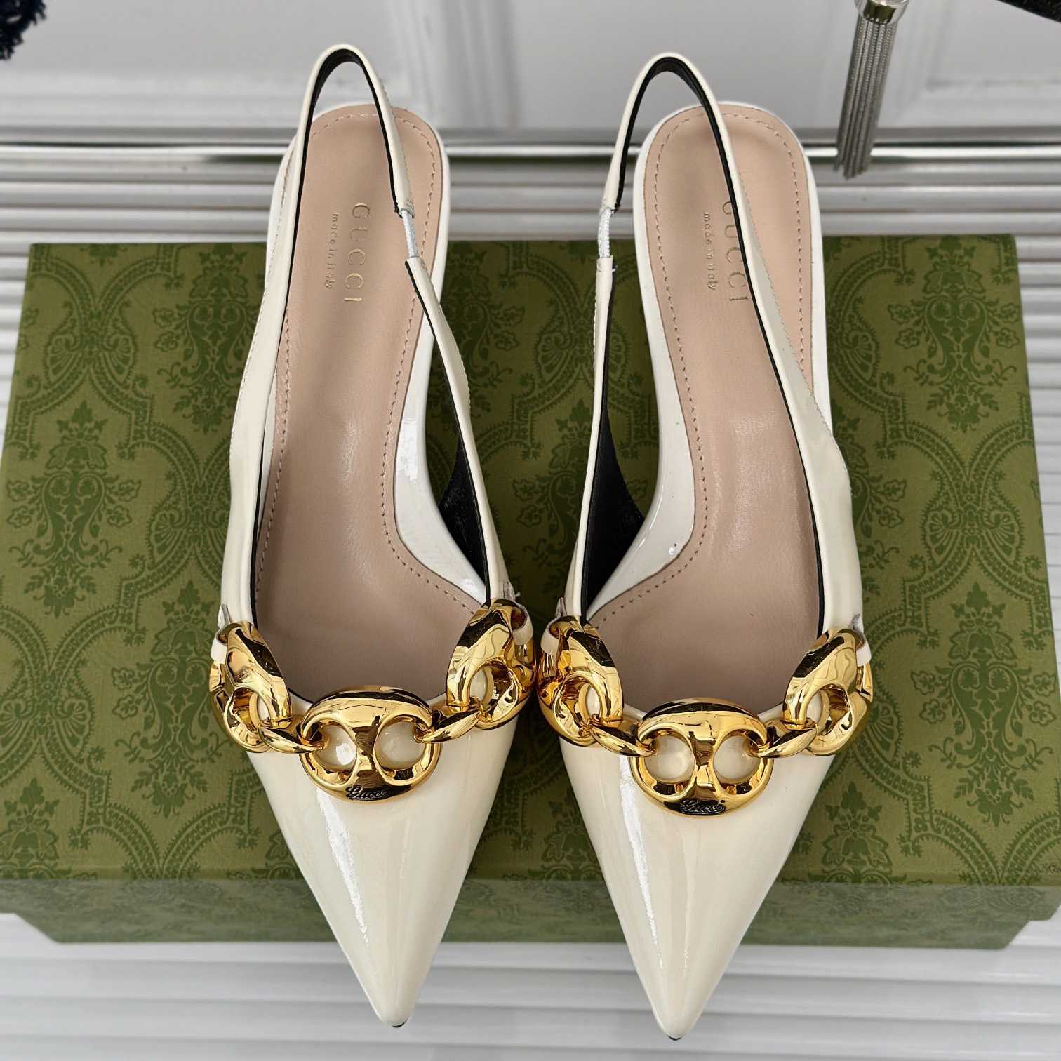 Gucci Women's Slingback With Marina Chain  - 