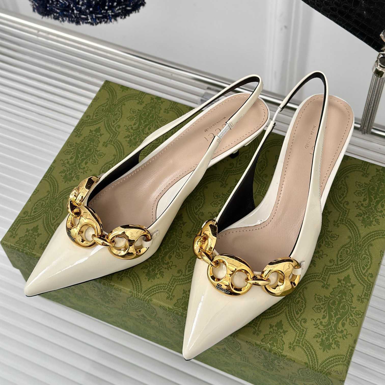 Gucci Women's Slingback With Marina Chain  - 