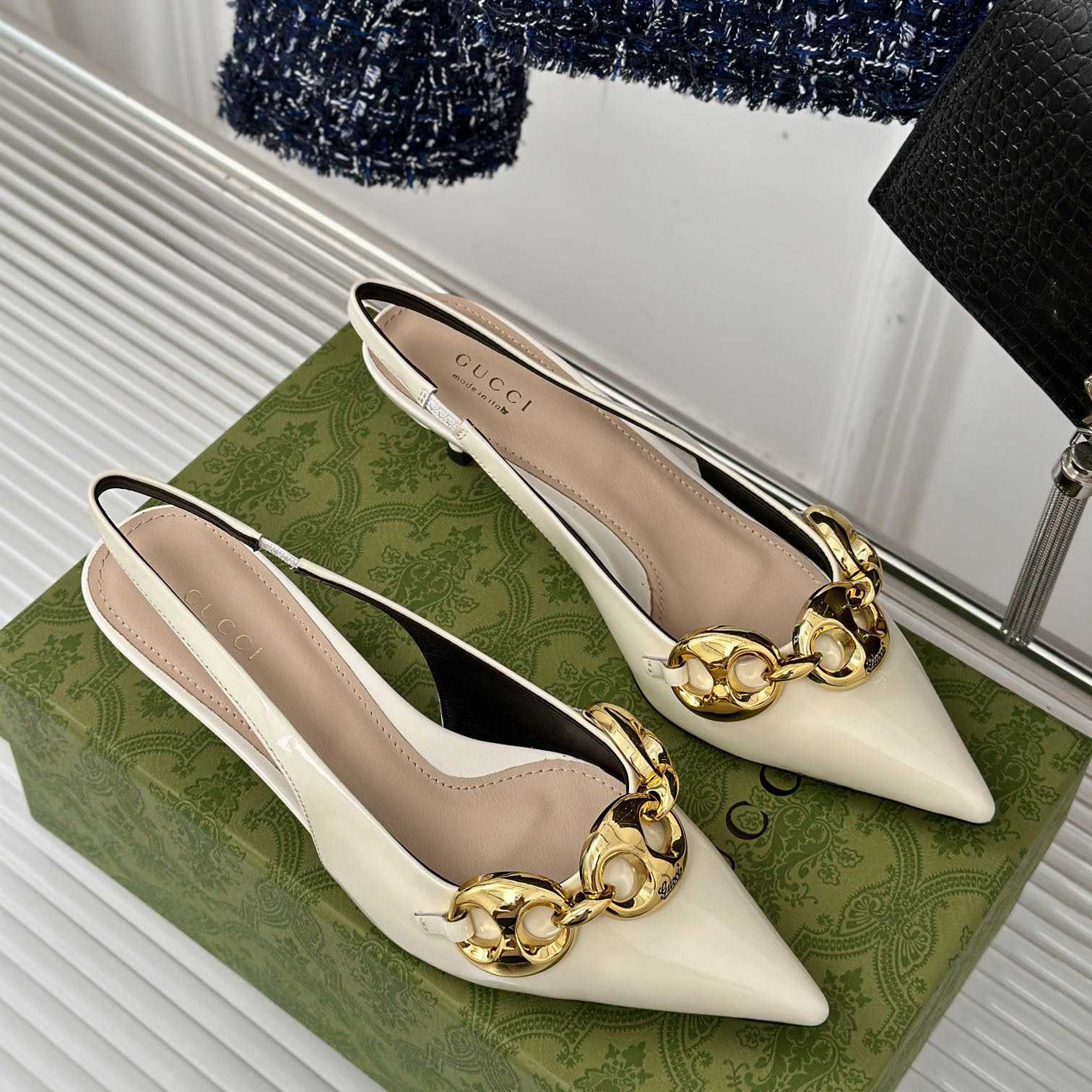Gucci Women's Slingback With Marina Chain  - 