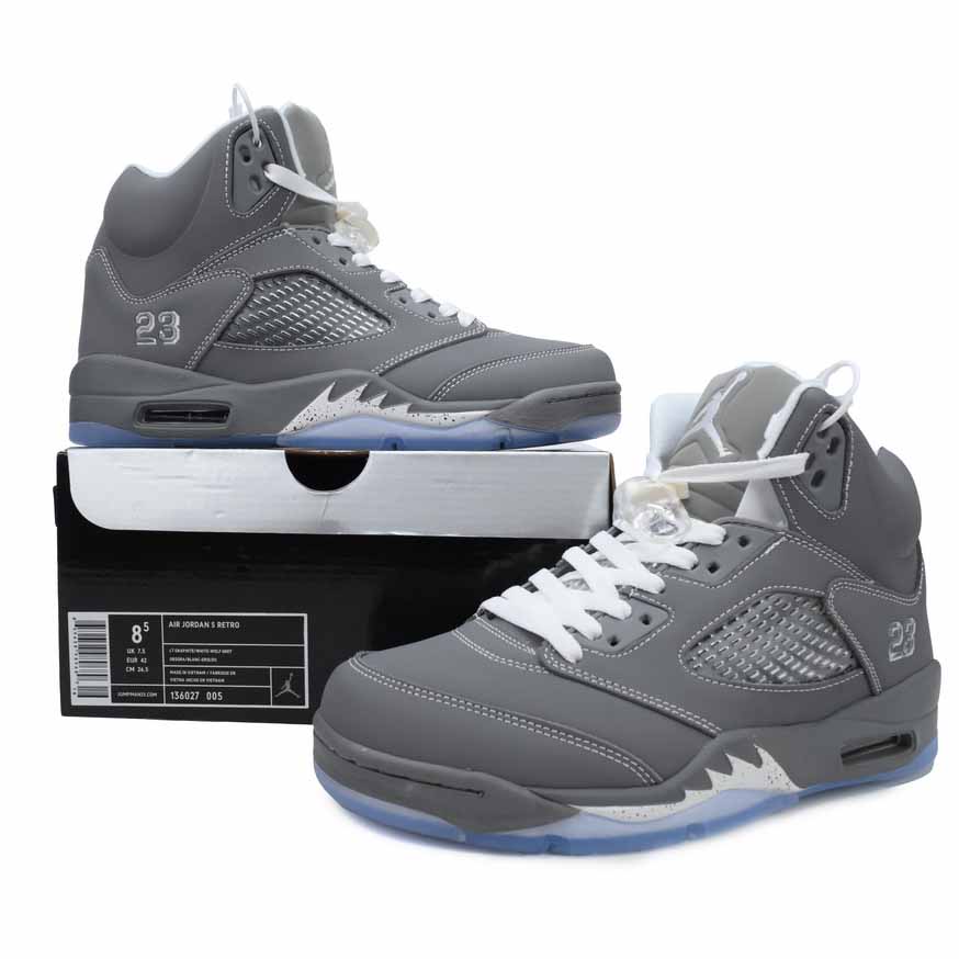 Air Jordan 5 Retro 'Wolf Grey' Sneakers     136027-005  - 