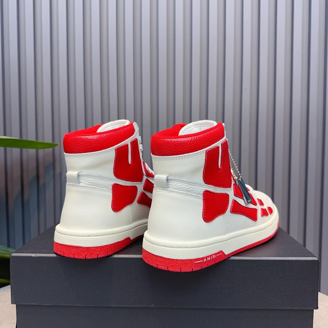 Amiri Leather-Textile High-Top Sneakers - 