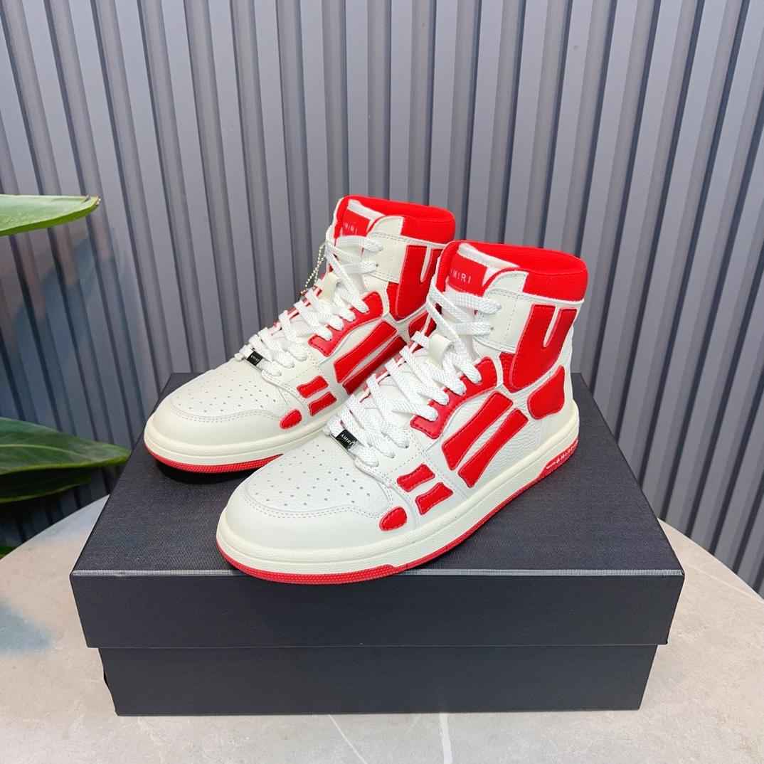 Amiri Leather-Textile High-Top Sneakers - 