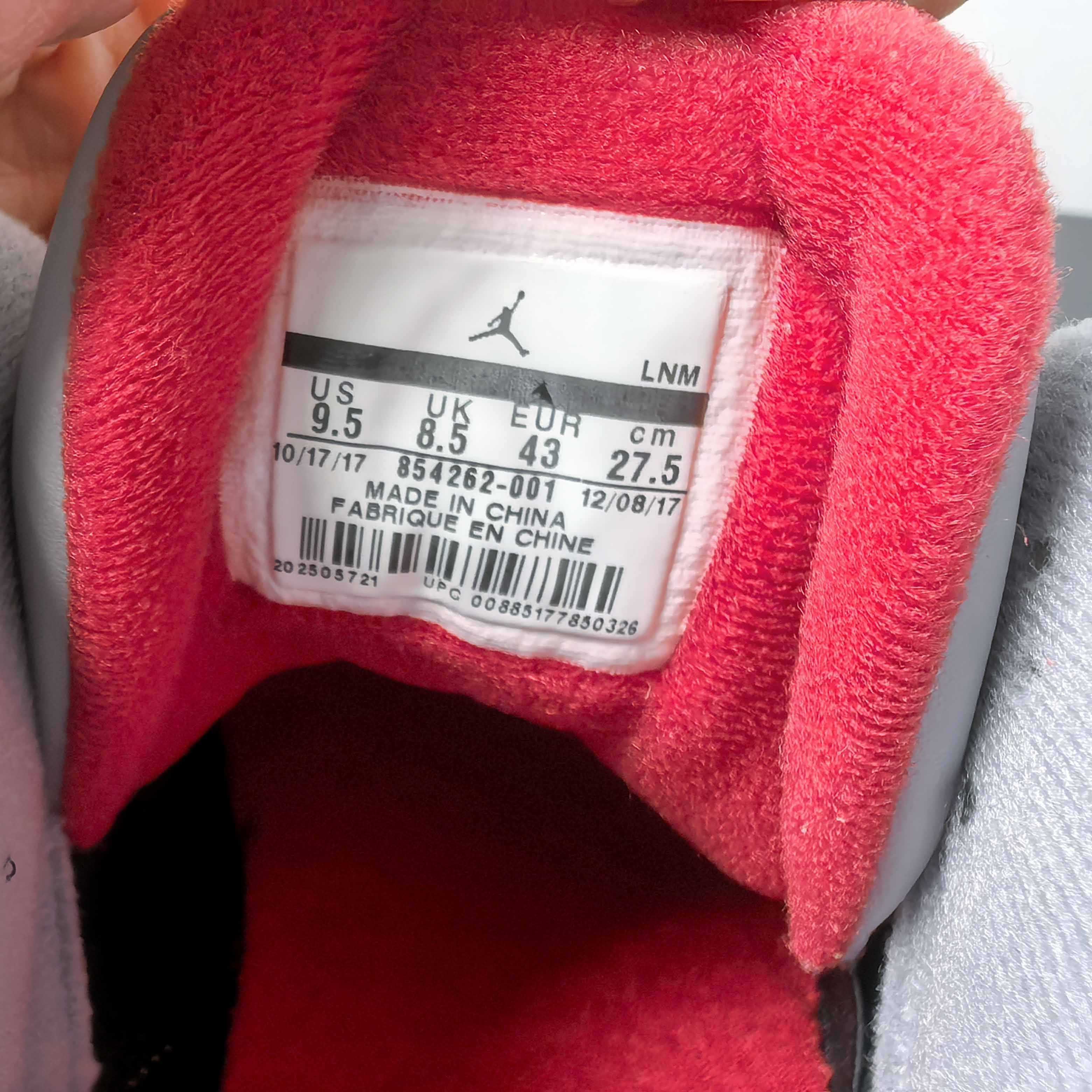 Air Jordan 3 OG “Black Cement Basketball Shoes     854262-001  - 