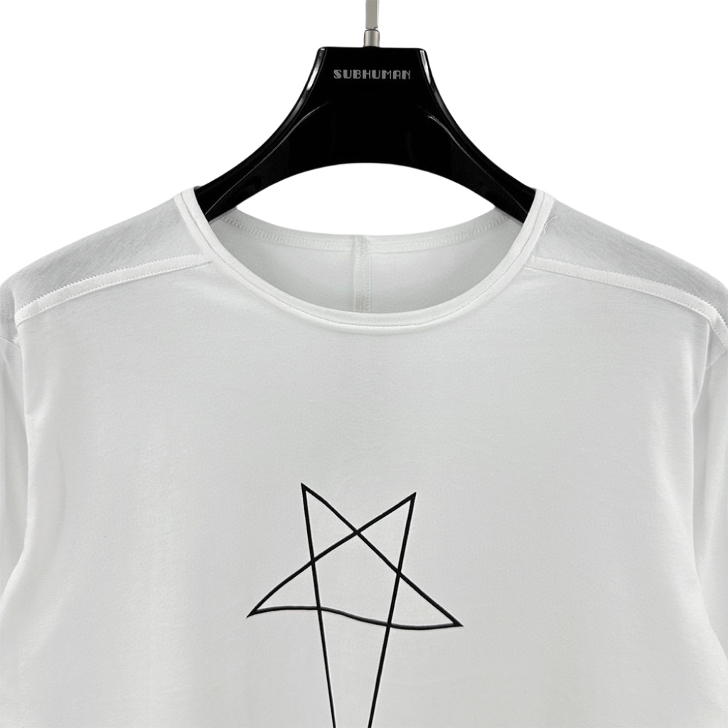 Rick Owens Level Pentagram-print Organic Cotton T-shirt - DesignerGu