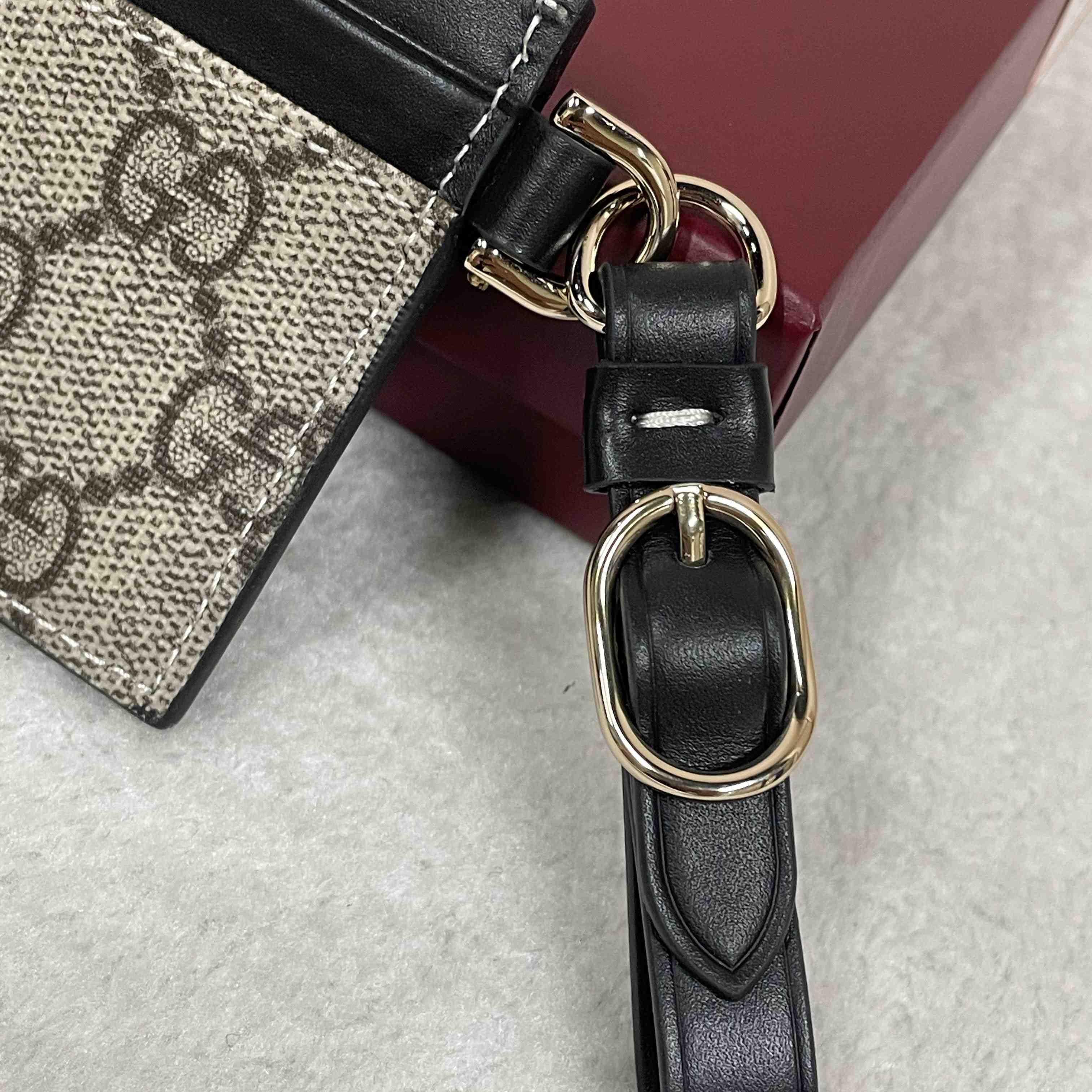 Gucci GG Emblem Card Case With Strap - DesignerGu