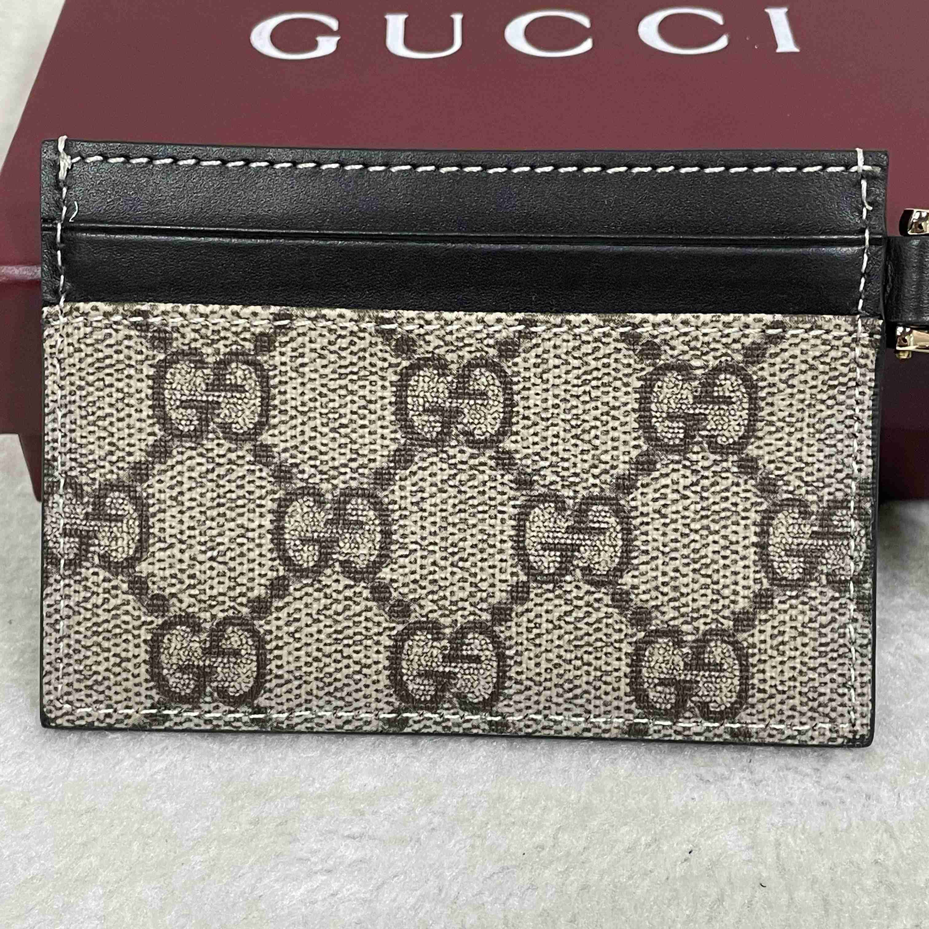 Gucci GG Emblem Card Case With Strap - DesignerGu