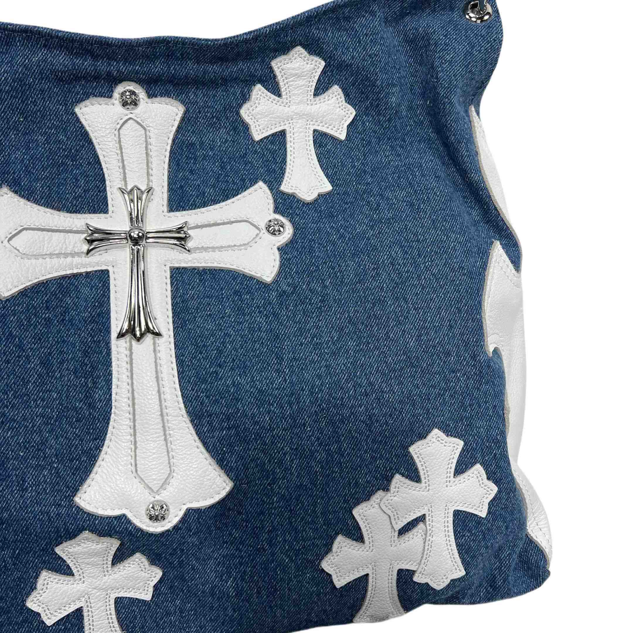 Chrome Heart Denim Shoulder Bag  (40-30-11cm) - 