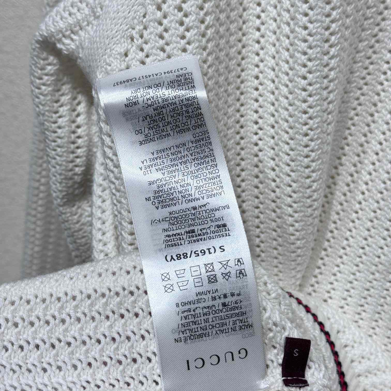 Gucci Ajour Cotton Knit Cardigan With Web - 
