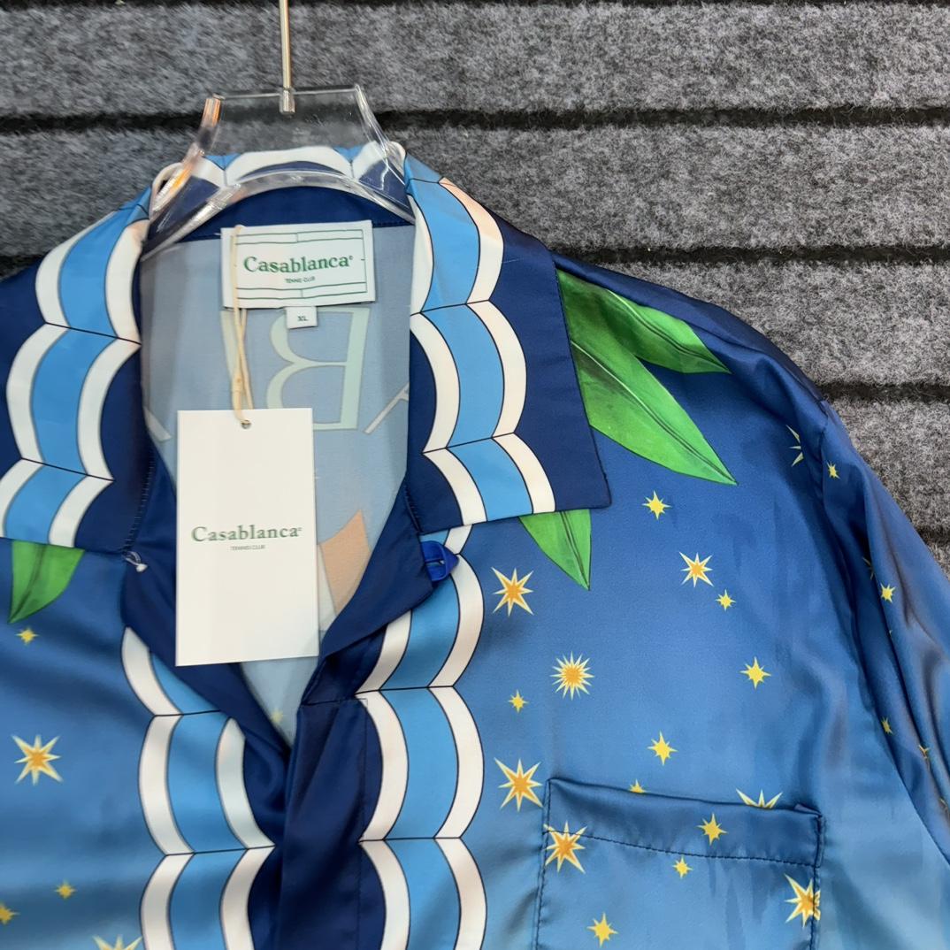 Casablanca x Caviar Kaspia Caviar Club Cuban Collar Silk Shirts - 