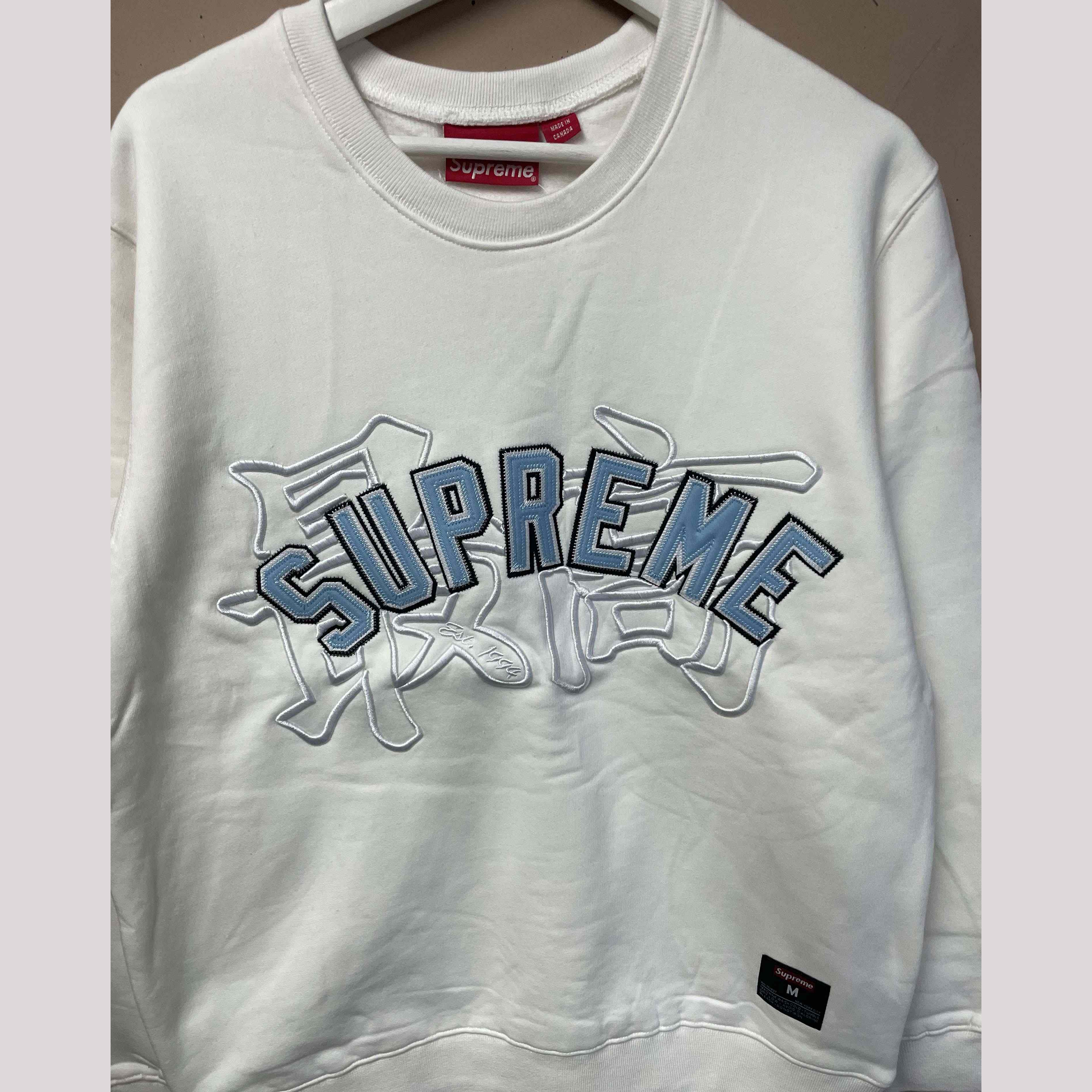 Supreme Kanji Logo Crewneck 'White' - DesignerGu