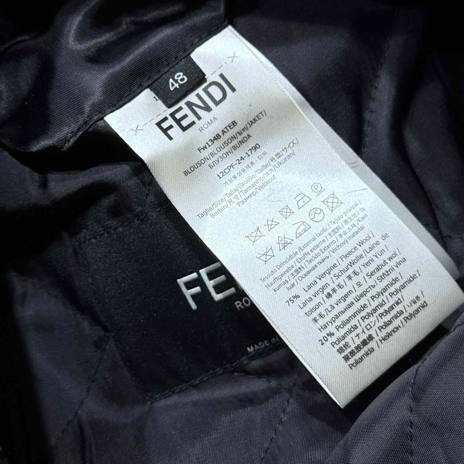 Fendi Black Wool Bomber Jacket - 