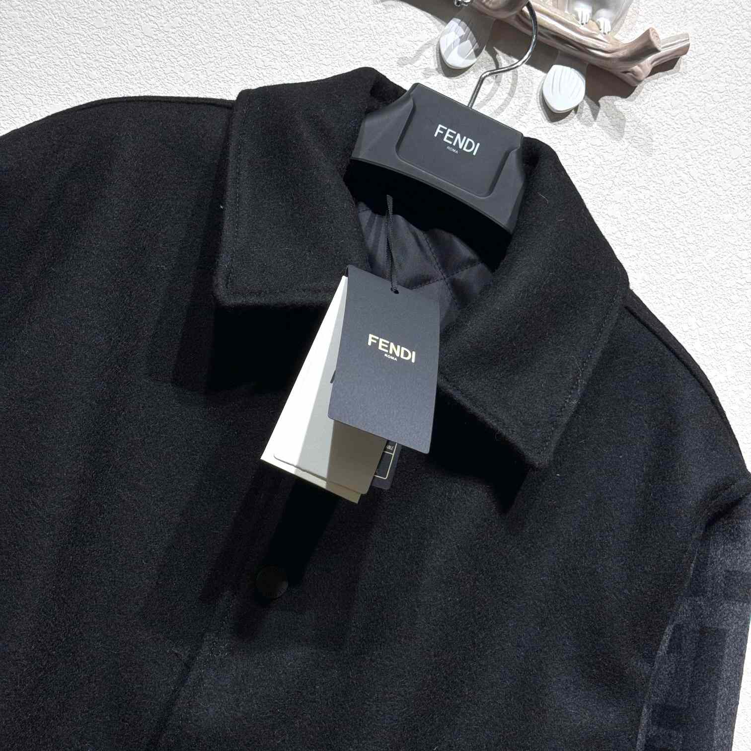 Fendi Black Wool Bomber Jacket - 