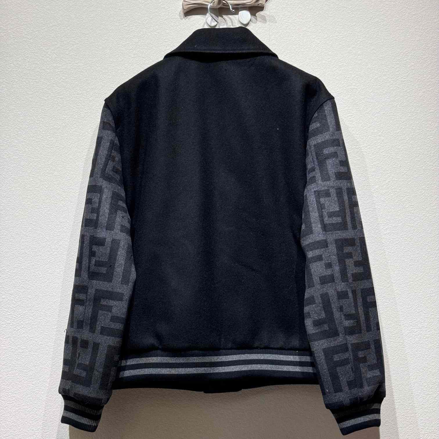 Fendi Black Wool Bomber Jacket - 