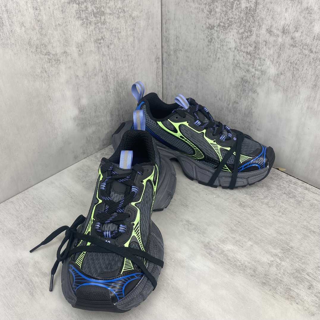 Balenciaga 3XL Sneaker In Dark Grey, Black, Blue And Green Mesh - 