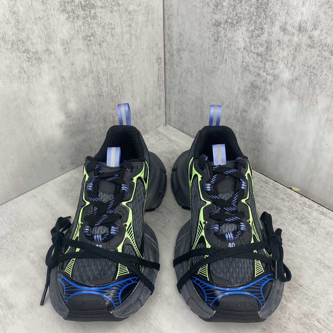 Balenciaga 3XL Sneaker In Dark Grey, Black, Blue And Green Mesh - 