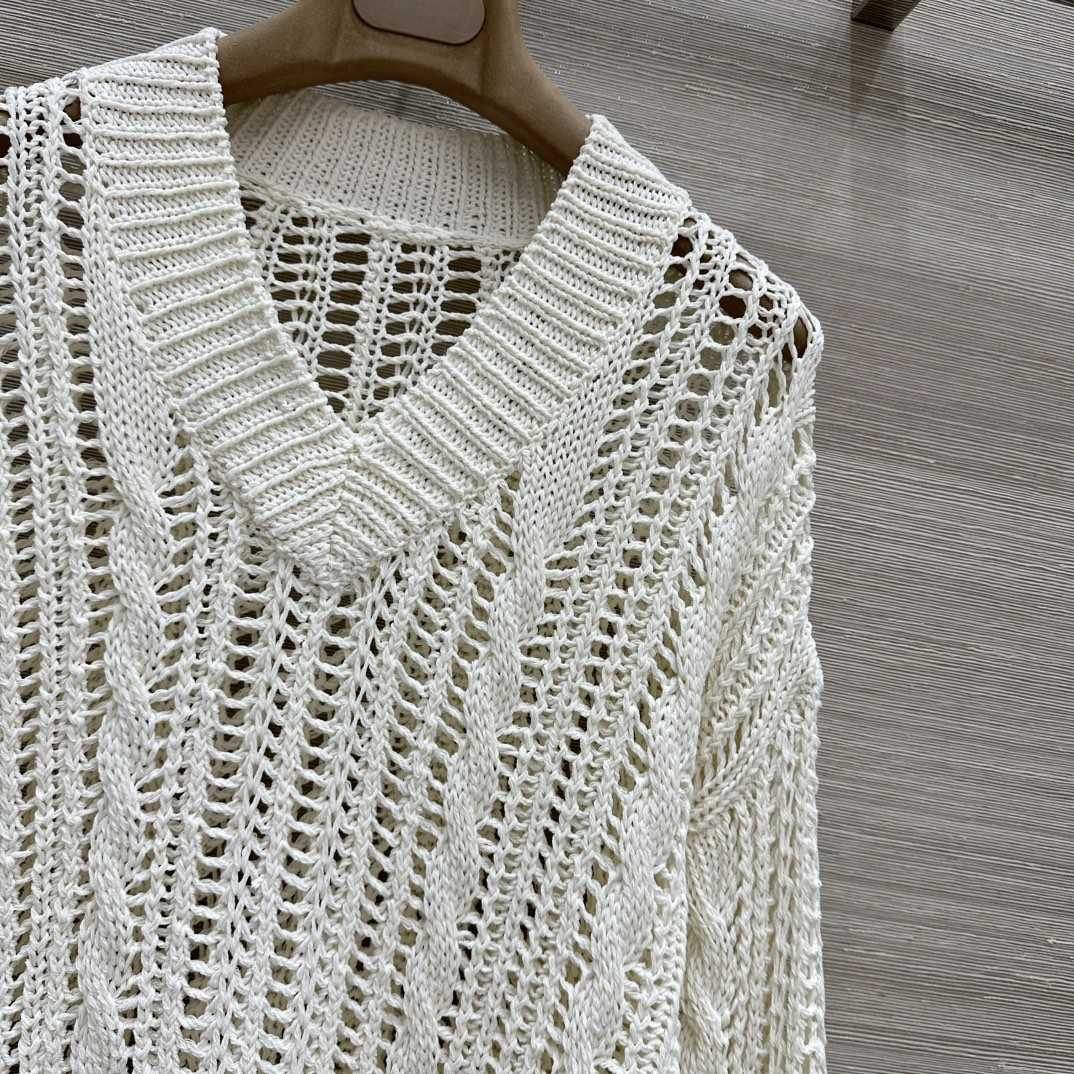 Brunello Cucinelli Jute And Cotton Cable & Mesh Sweater - 