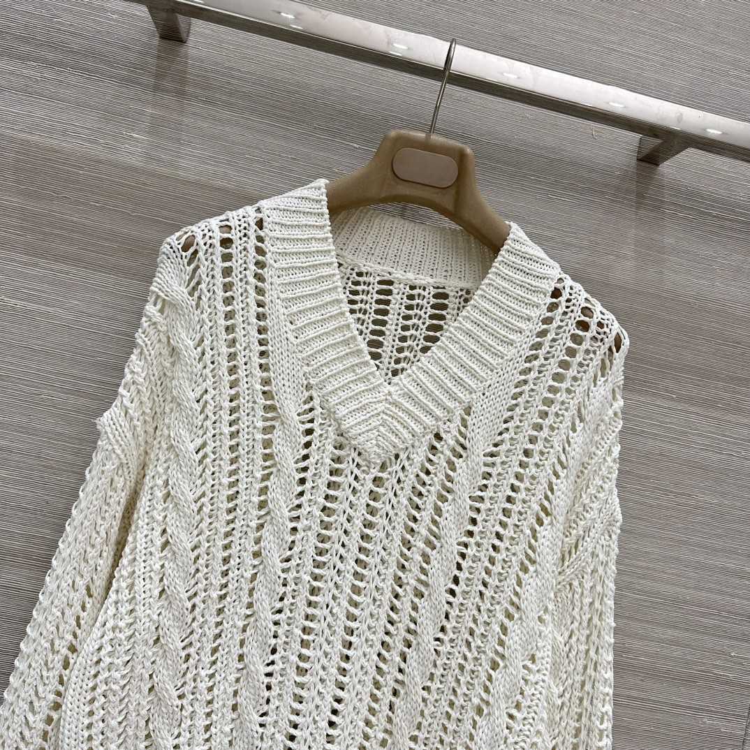 Brunello Cucinelli Jute And Cotton Cable & Mesh Sweater - 