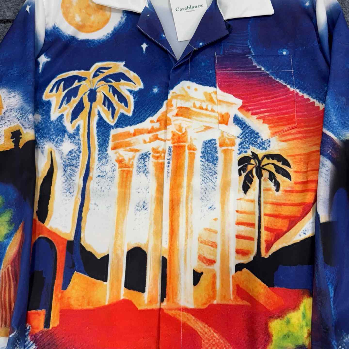 Casablanca Midnight Acropolis Silk Shirt - DesignerGu